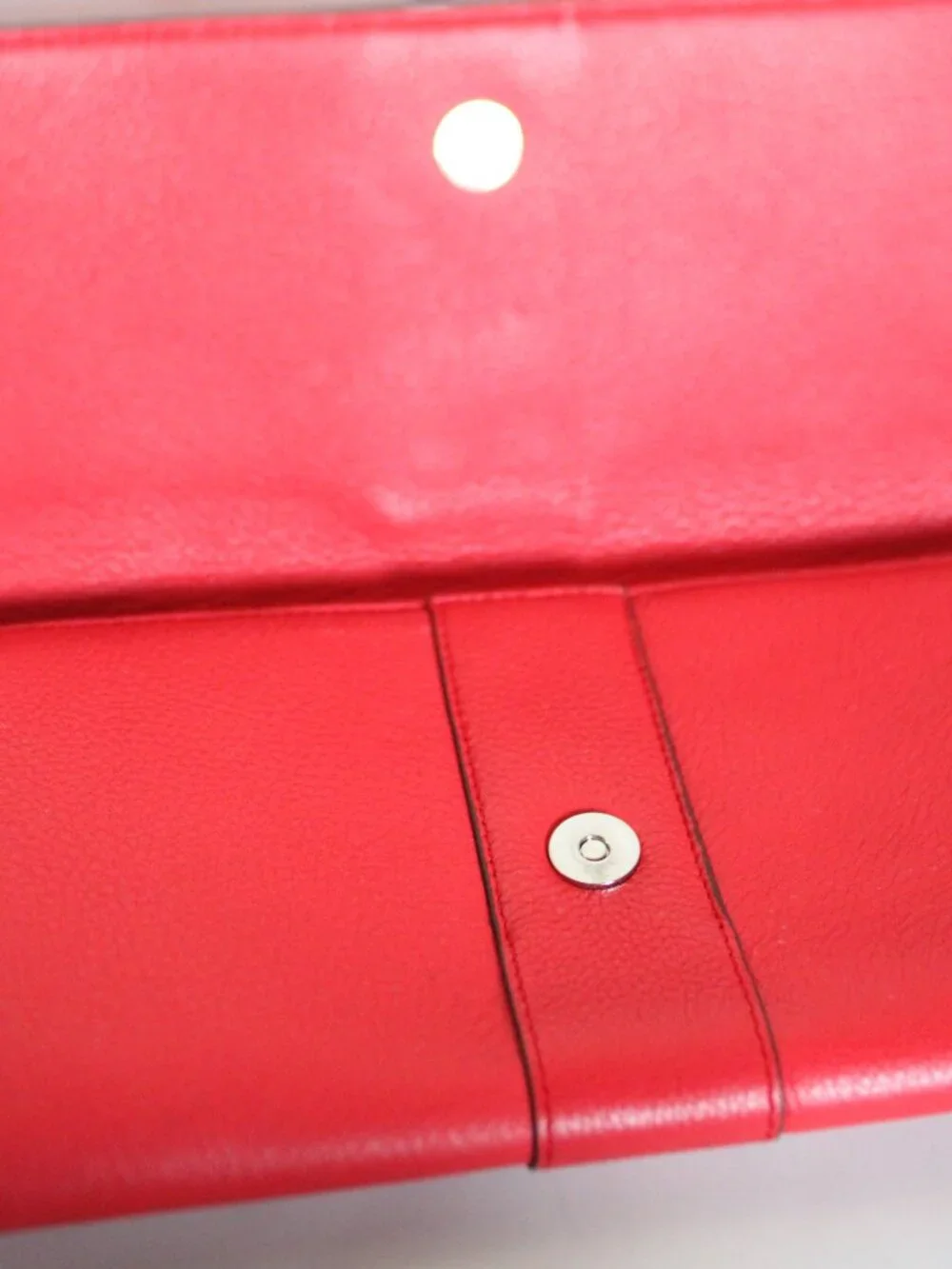 Vince Camuto Red Leather, Clutch/Dress Bag with Silver Hardware NWT